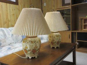 Beautiful ceramic painted lamps with shades