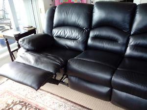 Black Leather recliner sofa & chair for sale