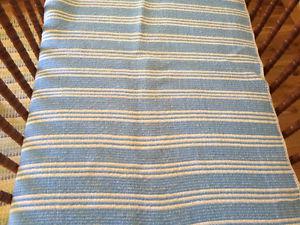 Blue and white cotton blanket