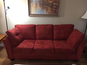 Cranberry Microfibre Couch