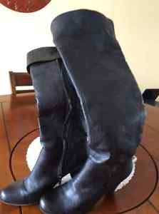 Ladies leather boots long over knee