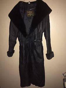 Long leather Wintercoat size small
