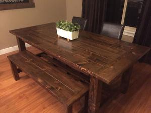 New rustic farmhouse dining table