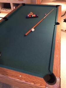 Pool table with minor tear