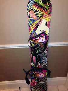 Snowboard, bindings and boots