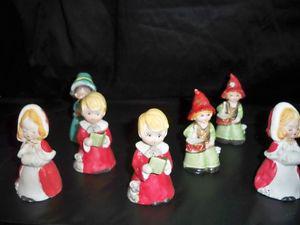 Vintage  Set of 7 MWC Hand Painted Jingle-Bells Bisque