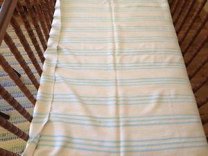 White with blue stripe baby blanket