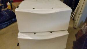 2 PEDESTAL STORAGE STANDS FOR WASHER AND DRYER
