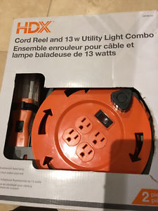 CORD REEL AND 13W UTILITY LIGHT COMBO