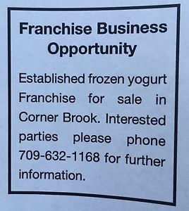 Established frozen yogurt franchise for sale