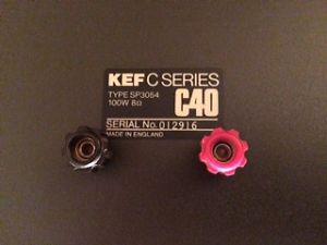 KEF C40 speakers with stands