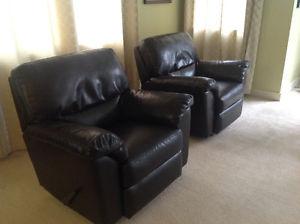Leather recliners, like new condition