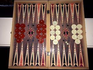 Vintage backgammon and chess kit