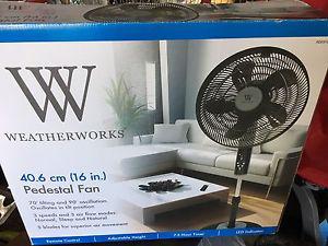 WeatherWorks digital Pedestal fan with remote. OBO