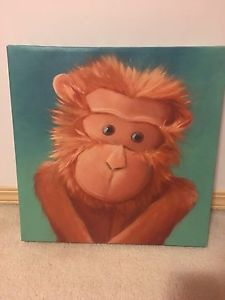 West coast kids monkey canvas art