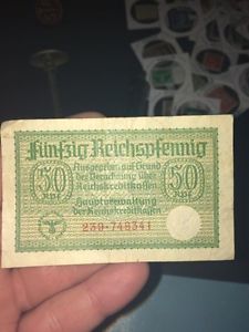 vintage WWII german banknote