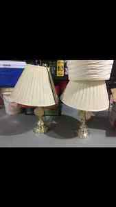 2 beautiful cream lamps
