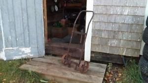 Antique Wheel barrel cart with steel wheels