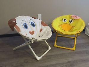 Children's padded folding lounge chairs
