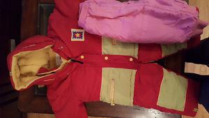 Girls size 18 months red winter coat and ski pants