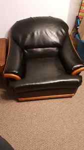Leather couch and chair FS