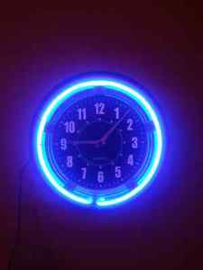 Neon blue clock  firm