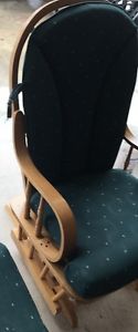 Oak Gliding rocker and matching stool