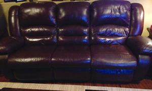 Plum recliner sofa
