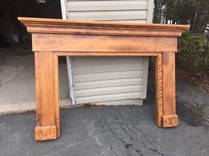 Solid wood fireplace mantle