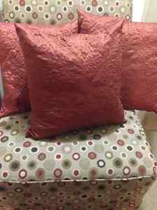 Three Rust Colour Accent Pillows