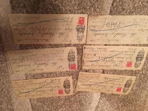 War Stamped Cheques