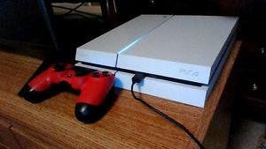 ps4 white 500gb with red controller and turtle beach headset