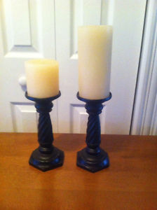 2 Black Candle Holders