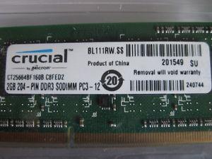 2 gig laptop ram (pls see pictures for specs)