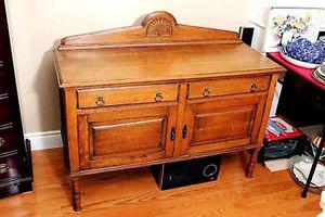 Antique Oak Sideboard --- Purposed as TV Stand