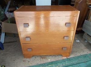 Antique solid wood dresser with three drawers