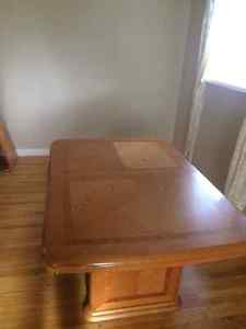 Big Wood Dining Room Table with Insert