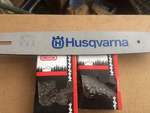 Brand new huskavarna chainsaw bar and 2 chains for sale