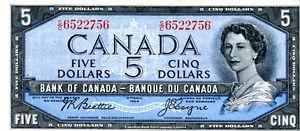  Canadian $5 Bill