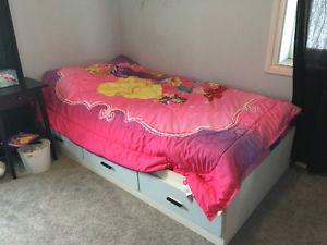 Captains Bed and Matching 3 Drawer Dresser