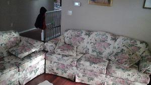 Floral Couch and Loveseat
