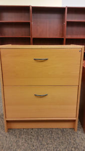 HONEY OAK 2-DRAWER FILE CABINET