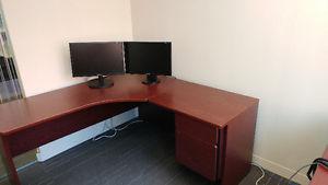 Mahogany L-Suite Office Desk