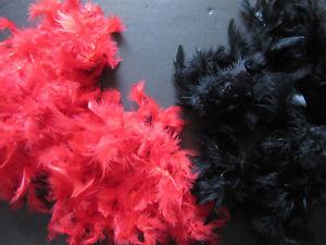 TWO FEATHER BOAS (One red and one black)