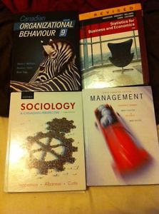 Wanted: Sociology, management and stats textbooks for sale