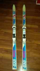 Womens downhill Elan skis with Nordica boots