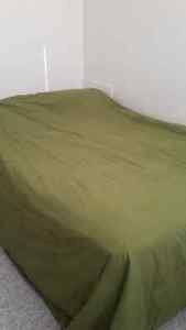 queen size mattress, box spring and frame