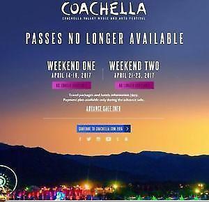 2-4 Coachella  Weekend 2 Tickets + Shuttle for (April