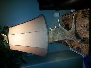 2 moose antler lamps