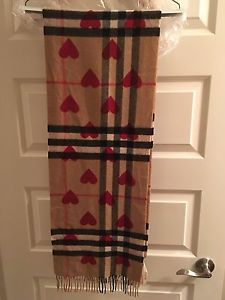 BURBERRY GIANT HEART EXPLODED CHECK CASHMERE SCARF